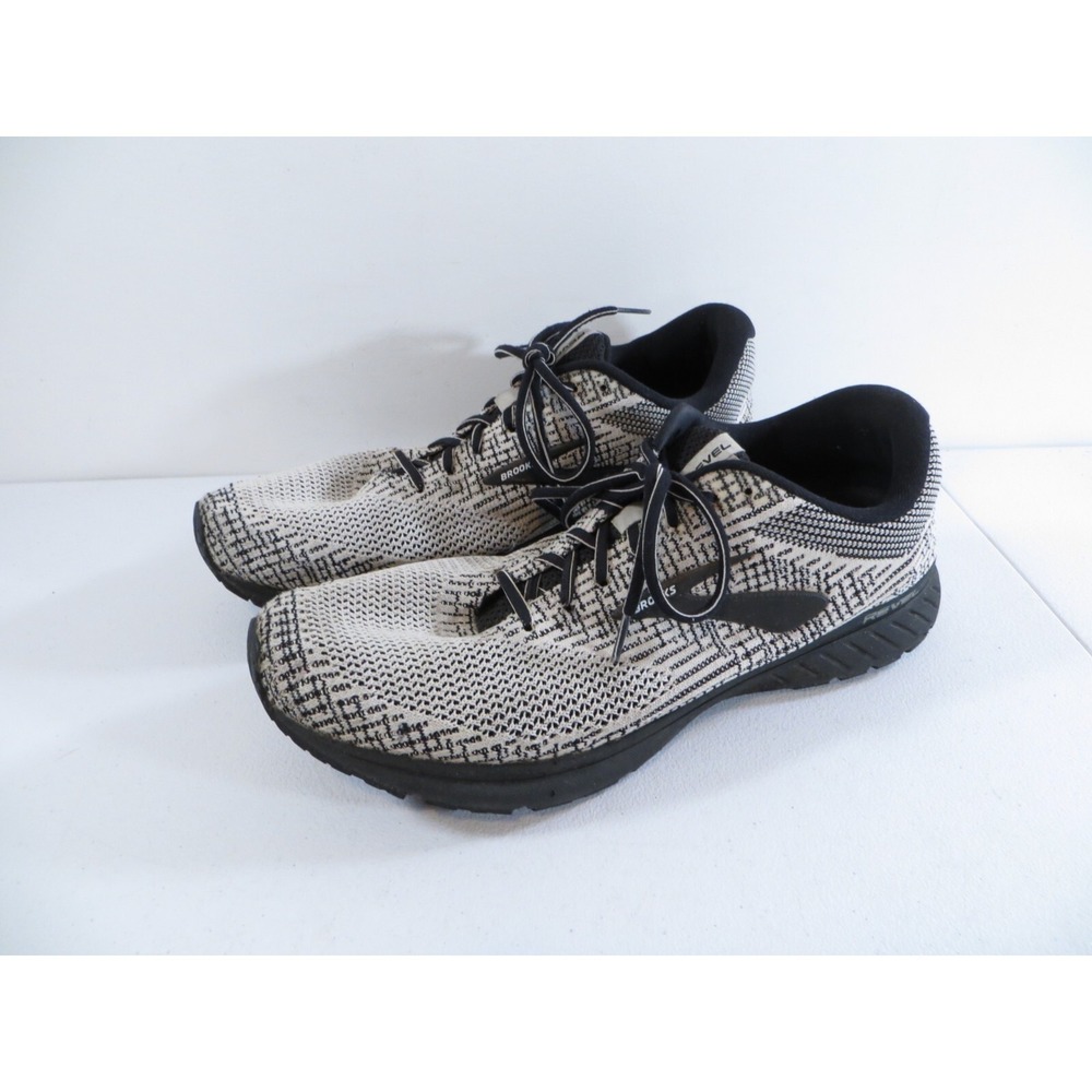 Brooks Revel 3 Mens White‎ Black Running Shoes Size 15 DAMAGED SOLE READ